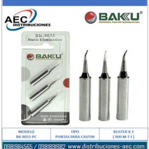 PUNTAS PARA CAUTÍN KIT X 3 BAKU BK-9033-PC BLÍSTER