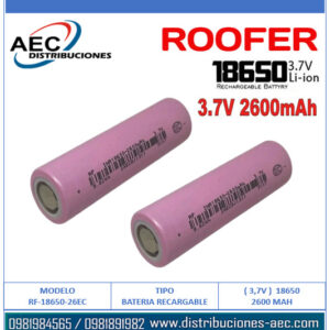 BATERÍA RECARGABLE 18650 3.7V 2600MAH COLOR ROSA