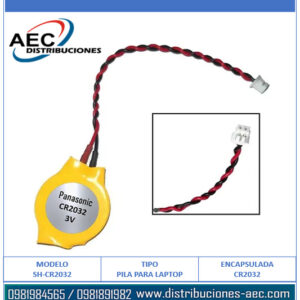PILA 3 VOLTIOS ENCAPSULADA CR2032 PARA LAPTOP PANASONIC