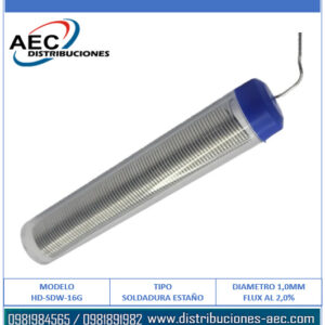 ESTAÑO ALAMBRE DE SOLDADURA FINO EN TUBO 60/40 DIÁMETRO 1MM 2% FLUX 16 GRAMOS
