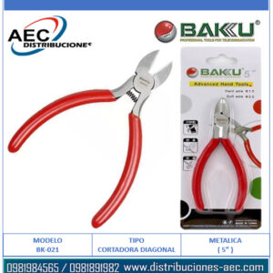 CORTADORA DIAGONAL PARA CABLES BAKU BK-021 MANGO ROJO 5″