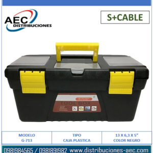 CAJA ORGANIZADORA PLÁSTICA PARA HERRAMIENTAS 13 X 6.3 X 5" COLOR NEGRO
